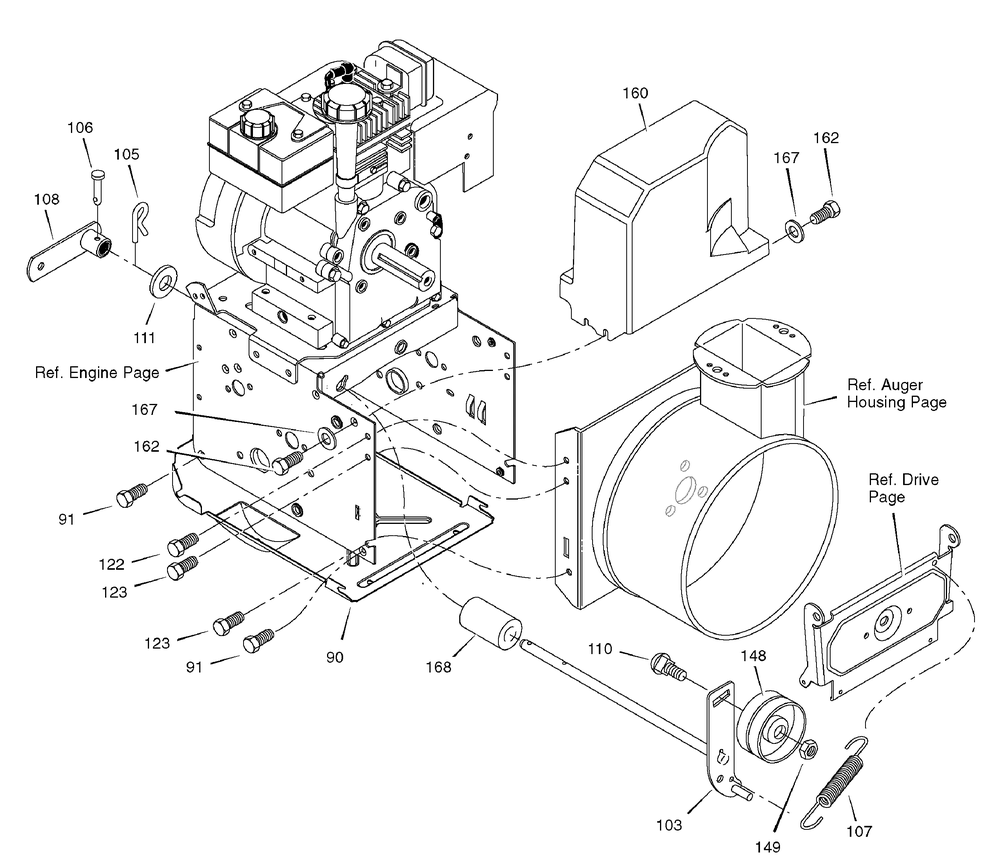 Frame Diagram and Parts List for 1695375-6271500X43 2007 Briggs and Stratton Snow Blower